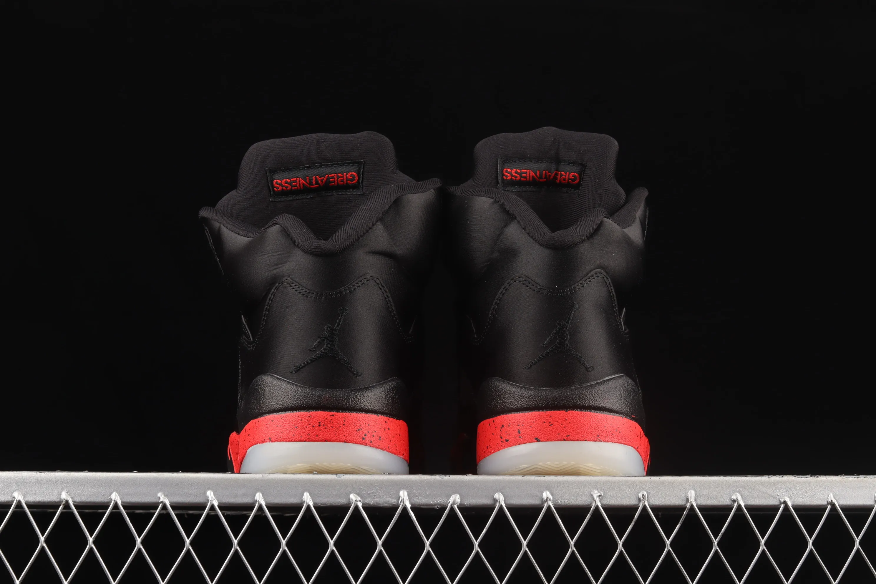 All categories Air Jordan Jordan series basketball shoes Air Jordan 5 Air Jordan 5 Satin Bred AJ5 Joe 5 black and red silk 3M reflective basketball shoes 136027-006